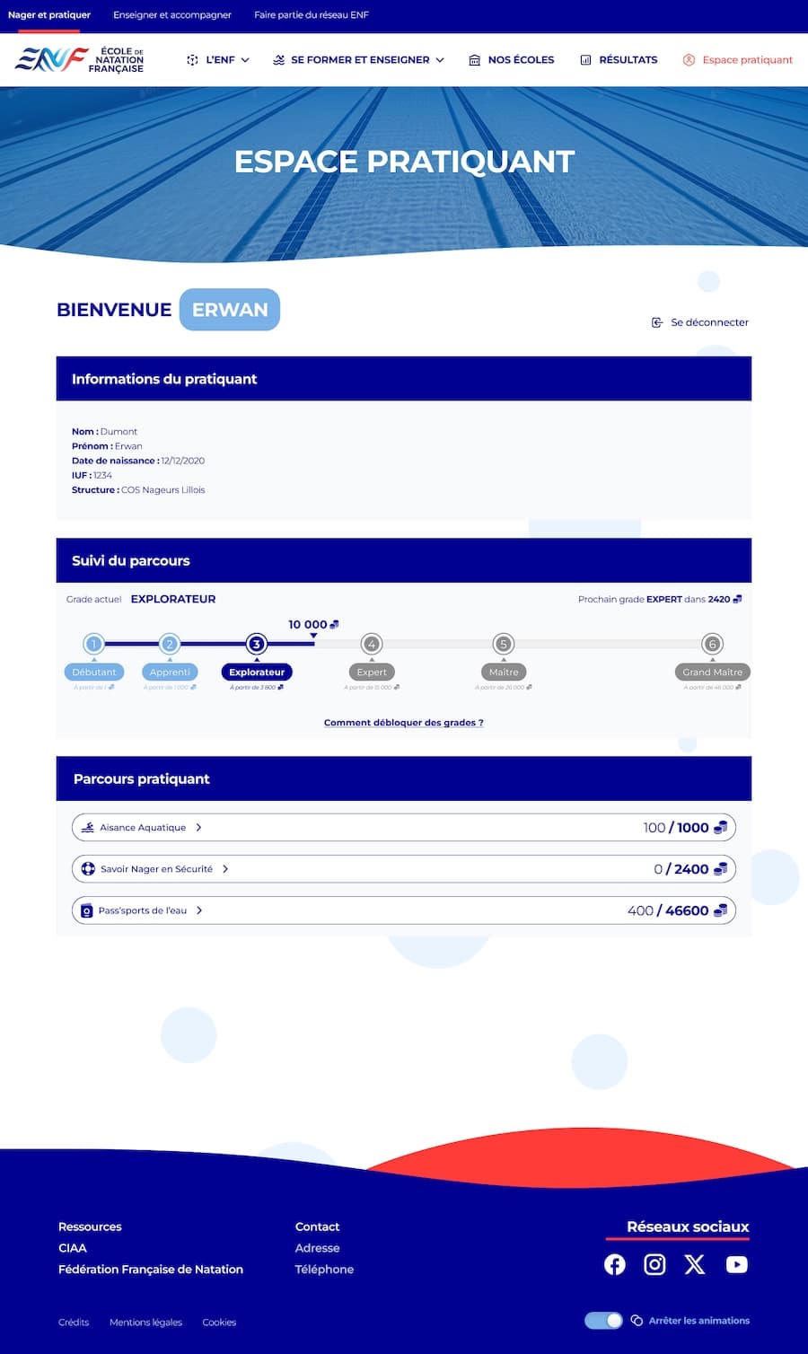 École de Natation Française